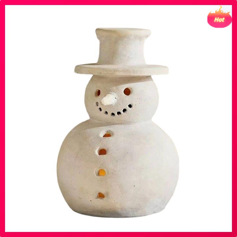 

White Winter Decor-Handmade Snowman Figurines-Cristmas Decorations-Unique Rustic 1 Pack Holiday For Home