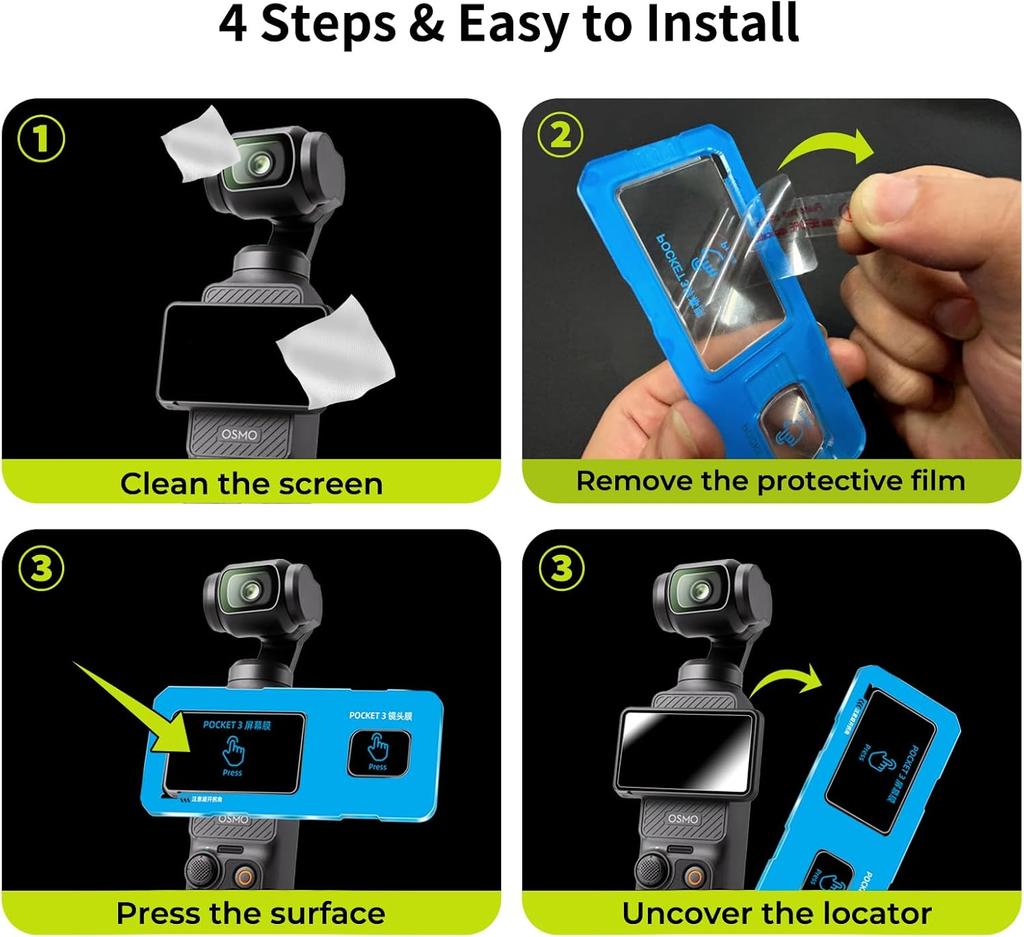 Tempered Glass Easy Installation for DJI Osmo Pocket 4 3 Camera Films HD Lens Glass Screen Protector For DJI Pocket4 Pocket3