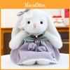Plush Rabbit Toy With Dress And Bow Decoration For Girls And Kids Snuggle Pillow