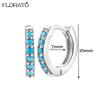 925 Silver Needle Crystal 9mm Small Hoop Earrings for Women Minimal Huggie Earrings Colorful Zircon Piercing Earrings Jewelry