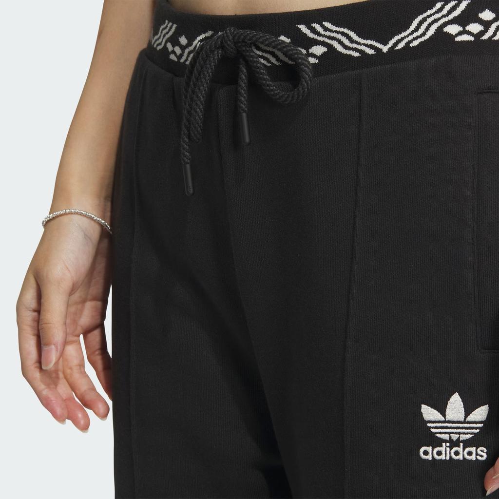 Adidas Originals X Feifei Ruan Collaboration FW23 Fleece Pleated Drawstring Knit Sports Pants Women Bottoms Black IX4239