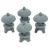 4 Pcs Simulation Landscape Pavilion Home+decor Miniature Scene Ornament Ornaments outside Garden Statue Sandstone Model Yard
