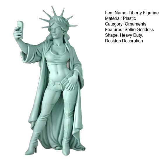 Statue of Liberty Selfie Figurine Selfie Goddess Sculpture Figurine Home Office Living Room Desktop Decoration Ornament