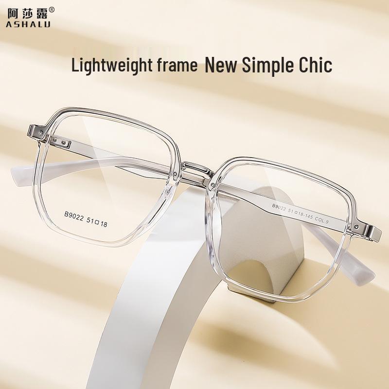 

Asha Lu Fashion Transparent Large Frame Glasses: Trendy, Literary, Prescription-Friendly.