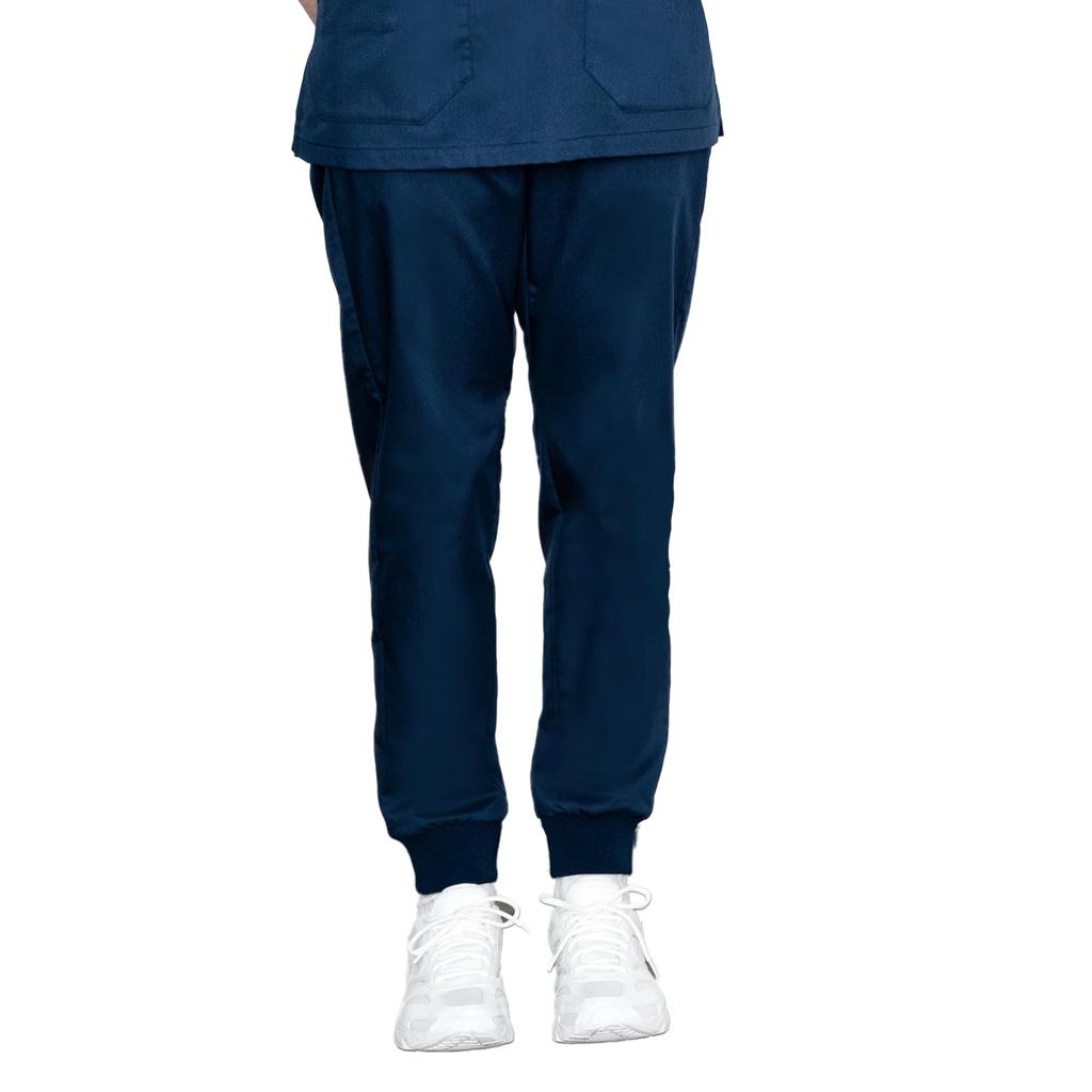 Medical and nursing lab coat and jogger scrub pants and inseam elastic pockets on both 8 14 dark to Japanese size [Mizuno] pants, unisex, men's