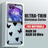 Flower Love Hearts Stars Pattern 2cps Foldable Case for Motorola Razr 50 40 Ultra Shockproof Transparent Hard Pc Slim Case Cover