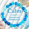Natural Blue Agate Beaded Stretch Bracelet