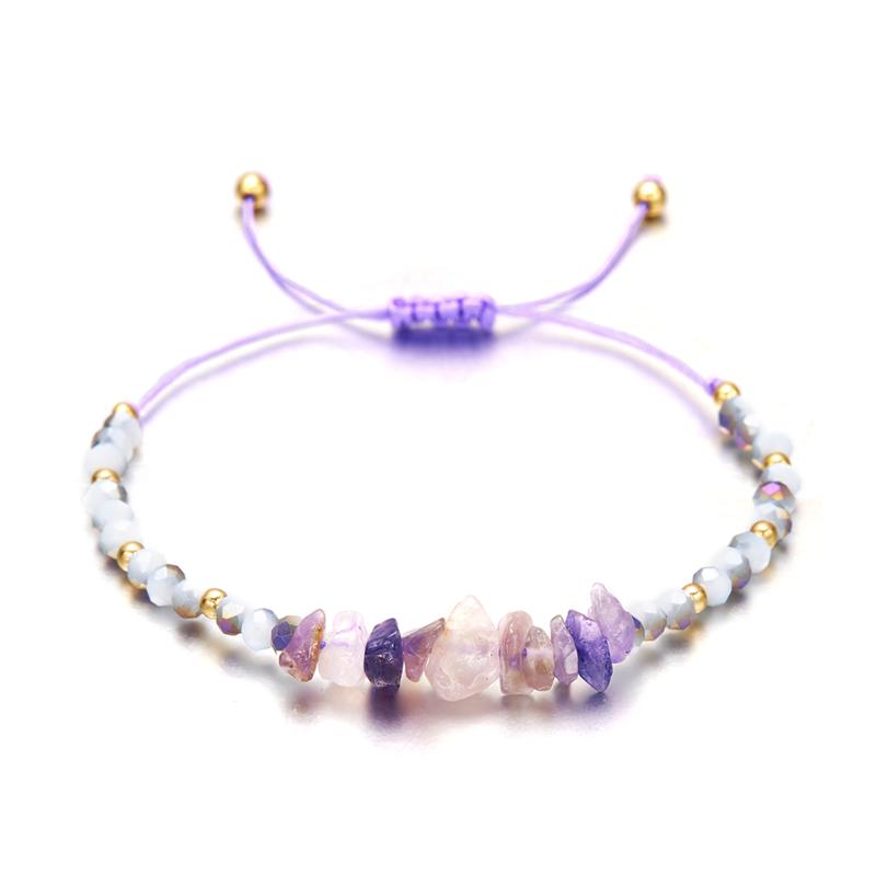 Colorful Natural Stone Irregular Bracelets For Women Handmade Rice Beads Woven Rope Bracelet For Women Friendship Jewelry Gifts