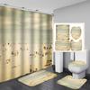 4Pcs Beach Series Shower Curtain Sets for Bathroom Non-Slip Bathroom Rugs Lid Toilet Cover Bath Mat