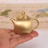 Bule pequeno de latão modelo criativo ornamento de mesa mini bule peça com alça de mão gadget retrô para estudo