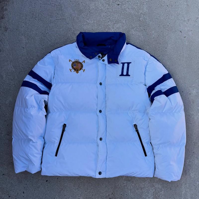 Heavyweight Minimalist Winter Loose Cotton Puffer Letter Embroidery Flag Men Women Street Style Stand Collar