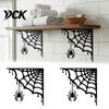 Yard Decorations 2Pcs Spider Web Corner Metal Wall Art, Signs Outdoor Decor, Gothic Weather Resistant Craft Minimalist Aesthetic Sculpture for