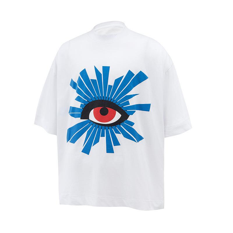 Cross-border trendy brand HOUSE & ERRORS Eye of Truth Letter Pattern Printed Short Sleeve T-Shirt Men's and Women's High Street Half Sleeve