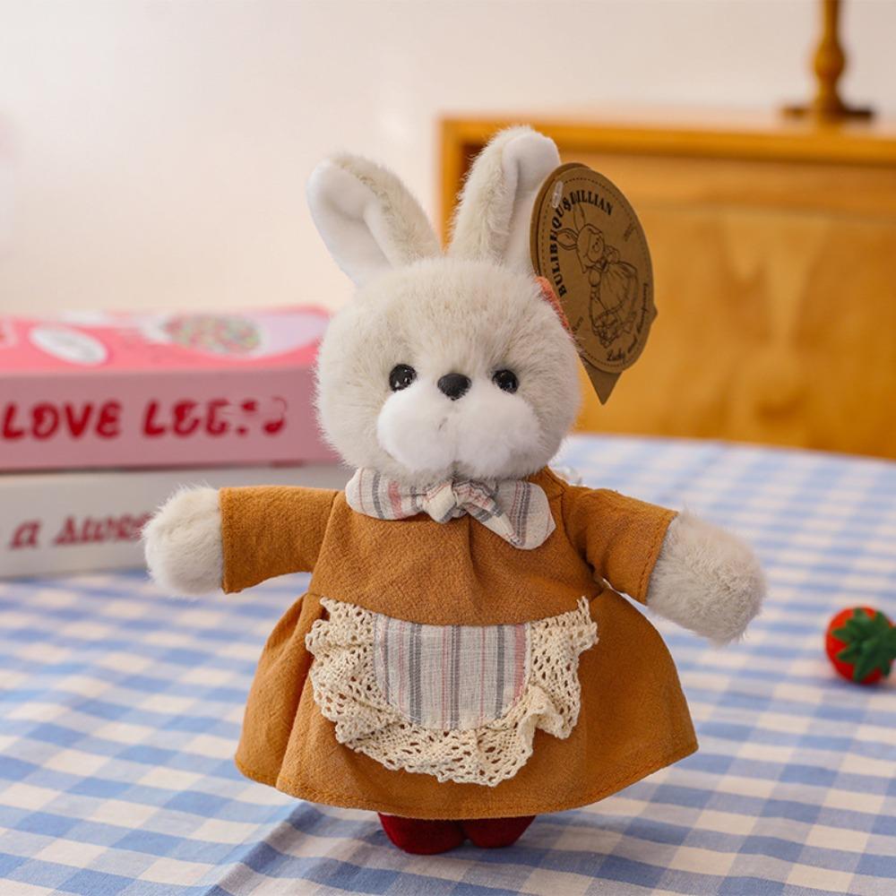 Cute Fluffy Bunny Keychain Rabbit Family Plush Rabbit Key Ring Couple Pendant