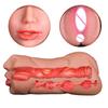3 in 1 Realistic Male Masturbator with Vagina Anal Mouth Simulation Deep Throat Sex Toys for Men Women Vaginal Oral Masturbator