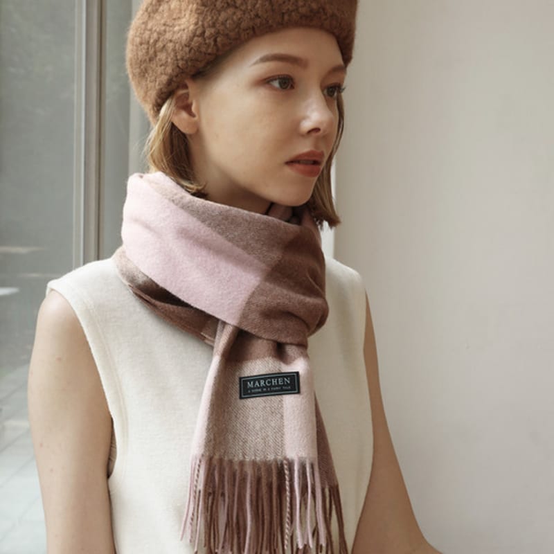 Marchen Britian check wool muffler (6color)