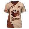 Baker T-skjorte Egendefinert Navn Menn 3D-trykt Bakeri Baking Arbeid T-skjorte Pluss Størrelse Unisex T-skjorter Topper Personlighet Baking Uniform