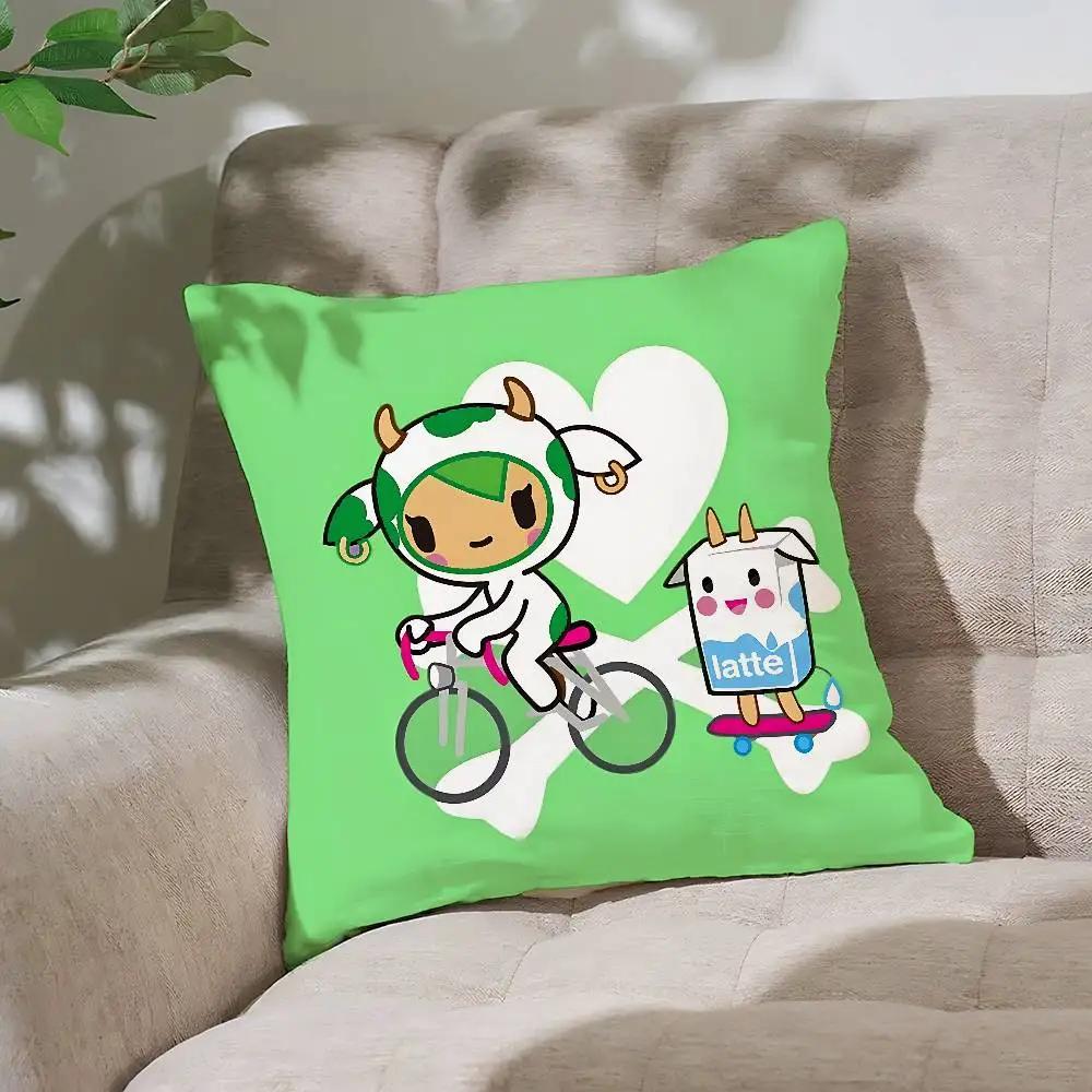 Japonia T-Tokidoki-Es Poszewka na poduszkę Pokrowiec na poduszkę Miękka Urocza Poszewka na poduszkę do rzucania Do samochodu Sofa Poszewka Poliester Z zamkiem błyskawicznym