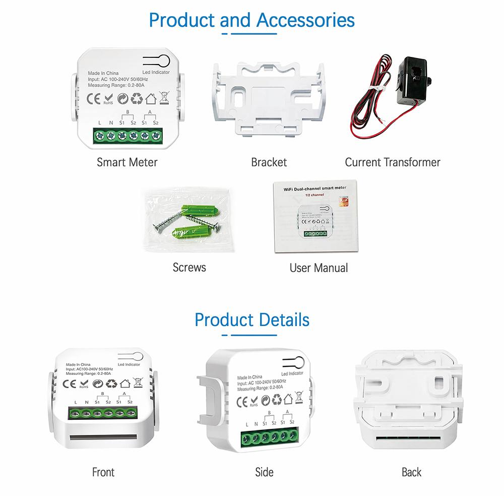 Smart Life WiFi Garage Door Opener Controller with Sensor Dry Contact App Remote Control Works with Tuya Google Home