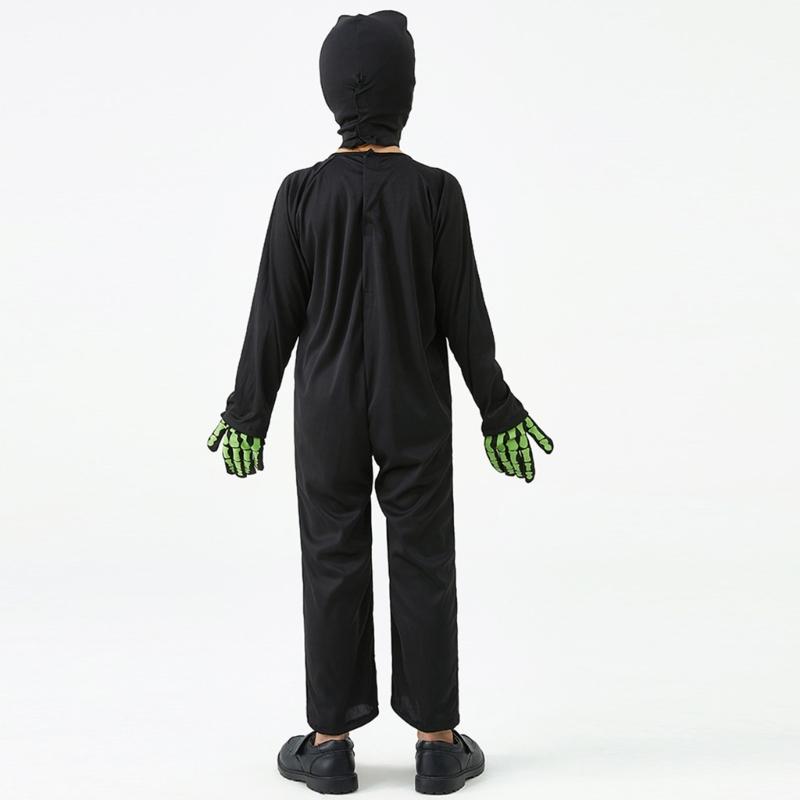 Kids Fancy Dress Up Cosplay Party Bodysuit Role Play Jumpsuit Kids Halloween Costumes Scary Skeleton Costumes for Kids