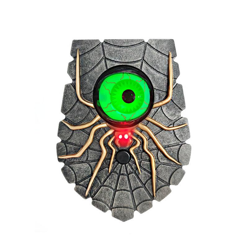 One Eyed Doorbell Halloween Home Decoration Spider Doorbell with Scary Glow/Ghost Sound Creative Scary Spider Eyeball Doorbell