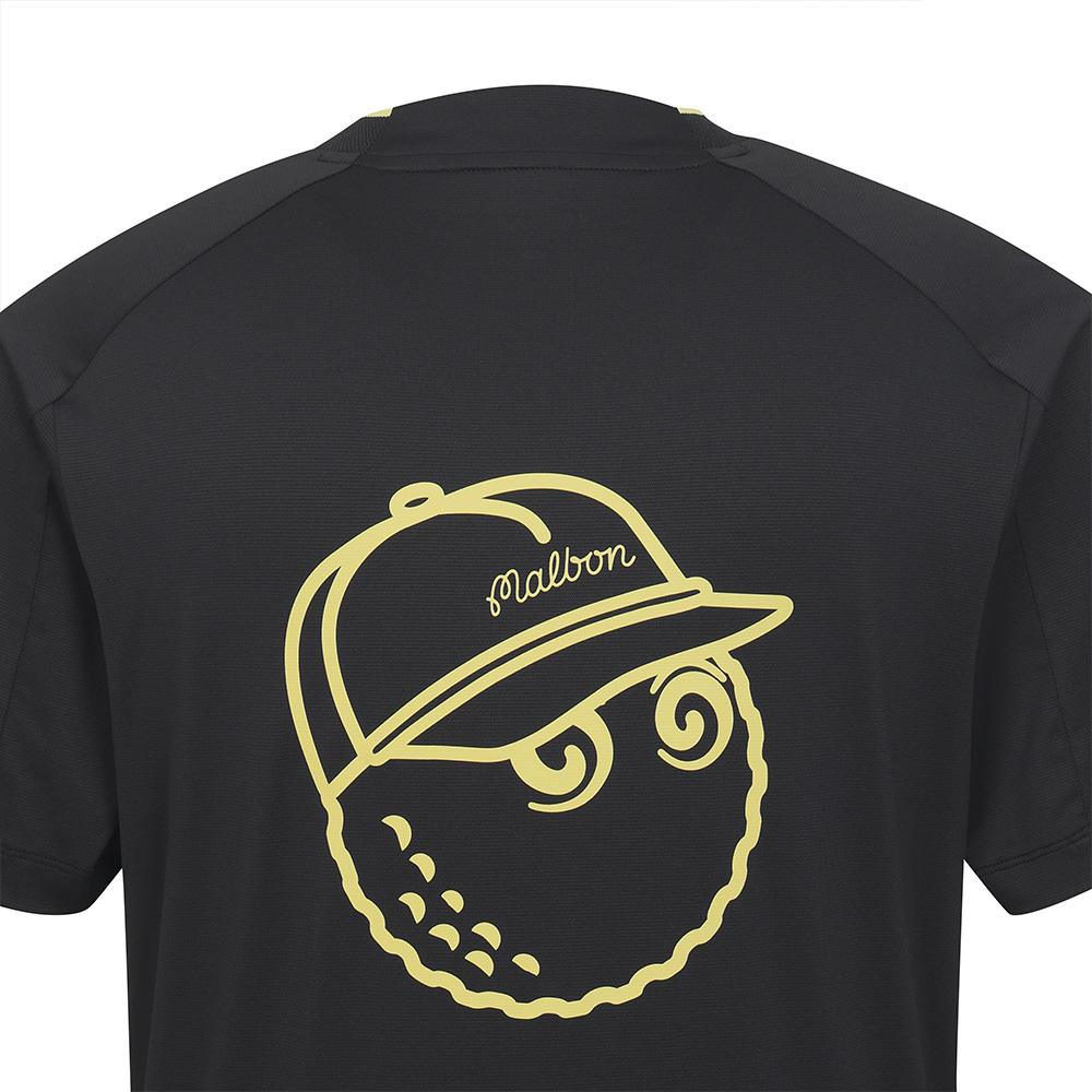 MALBON GOLF Back Bucket Point Mock Neck T-Shirt Black (Man)