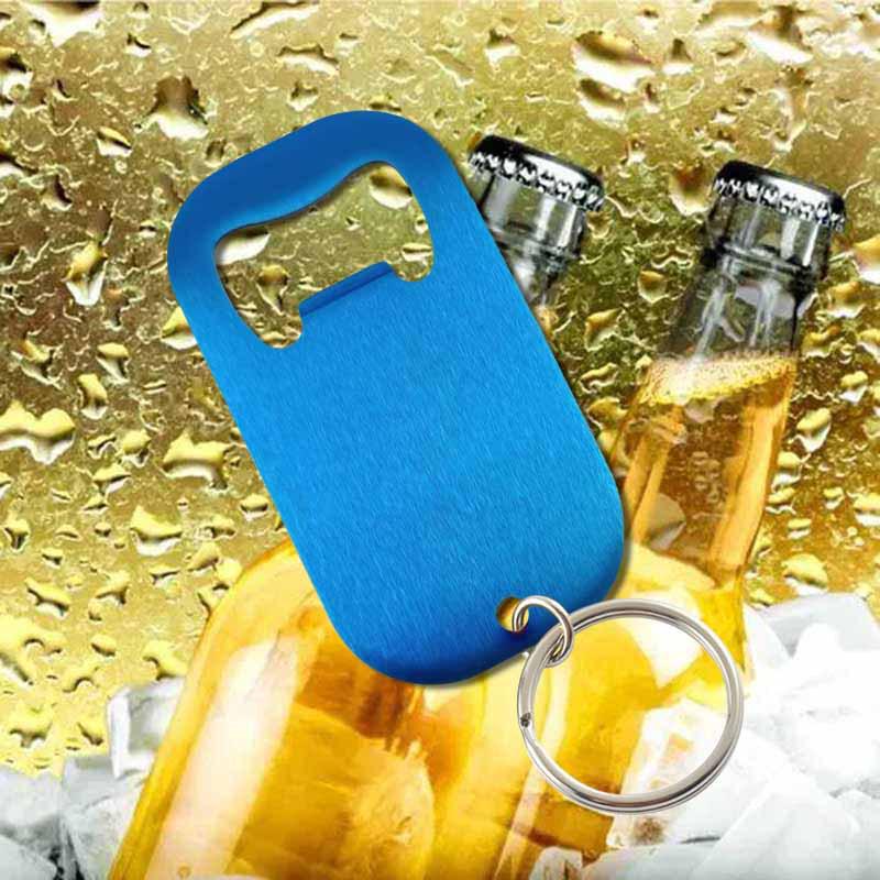 Stylový nerezový otvírák na klíče s laserem gravírovaným LOGEM na pivo a sodu