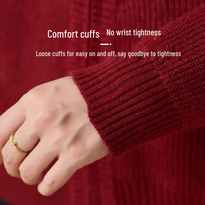 Yuzhaolin Women's Stand-Collar Zip-Up Knit Cardigan for Mature Women