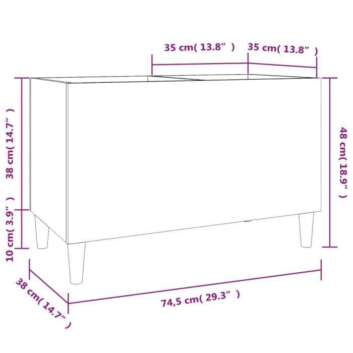 VidaXL Armoire à disques gris béton 74,5x38x48 cm bois d'ingénierie 831961