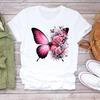 (Asian Size)  Print Lady T Shirt Trend Butterfly Trend 90s  Fashion Women Clothing Casual Top Short Sleeve Tee Female Graphic T-shirts