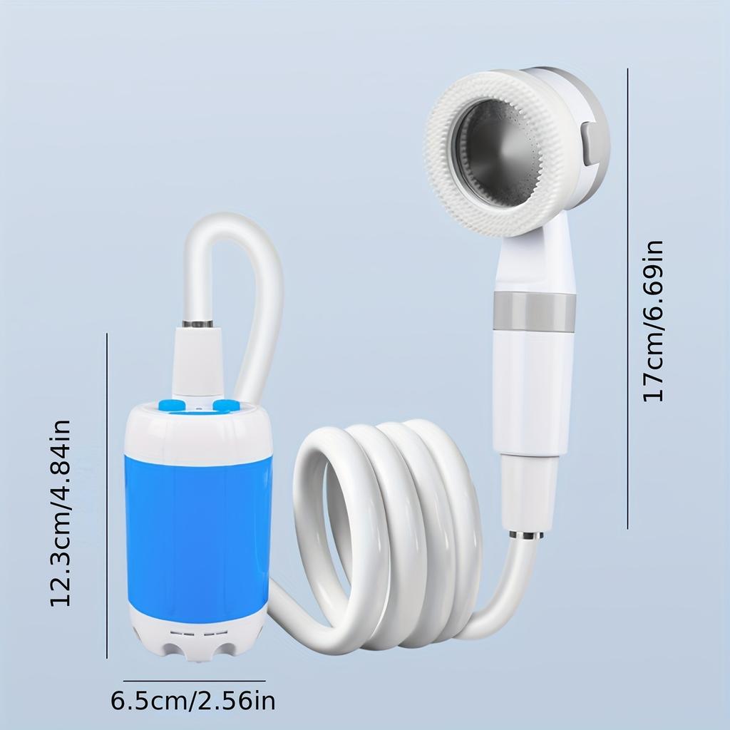 1pc Versatile Electric Camping Shower-5V 2A, Quick Portable Outdoor Hygiene System-Watering, Pet Wash, Car Clean, for Hiking & More