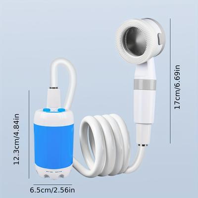 1pc Camping Shower Device, Safe Portable Electric Shower, 5V 2A Portable Electric Shower, Outdoor Mountaineering Shower Set, For Outdoor Bathing