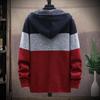 Cardigan a Maglia Grossa con Velluto Interno Sfumato da Uomo - Colore Blocco Moda, a Righe, Taglia Larga, per Primavera e Autunno