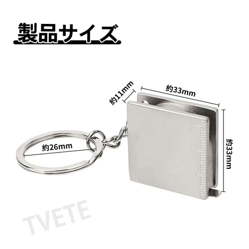 TVETE Compact Tape Measure (1-Pack) Compact Metal Tape Measure, 1m, Mini Tape Measure, Extendable Tape Measure with Keychain, Portable Pocket Mini Tap