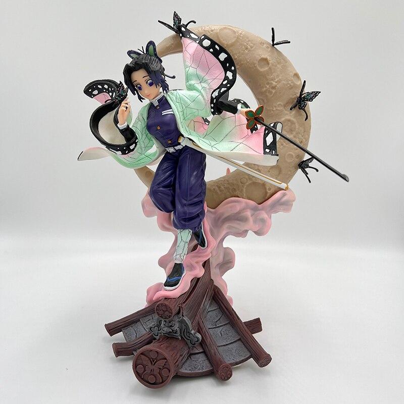 28cm Demon Slayer Kochou Shinobu Anime Figure Kimetsu No Yaiba Action Figure Tanjirou /Zenitsu /Nezuko Figurine Model Doll Toys
