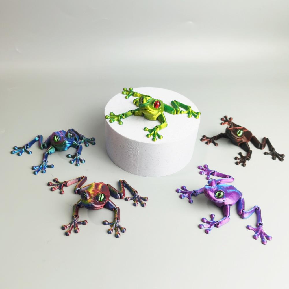 Realistic 3D Frog Toy with Movable Joints - Desktop Ornament and Gift Collection