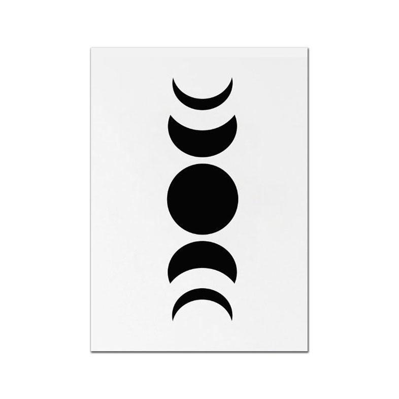 Less Is More Minimal Poster Mid Century Art Print Moon Phases Geometric Canvas Painting Modern Wall Pictures Living Room Decor