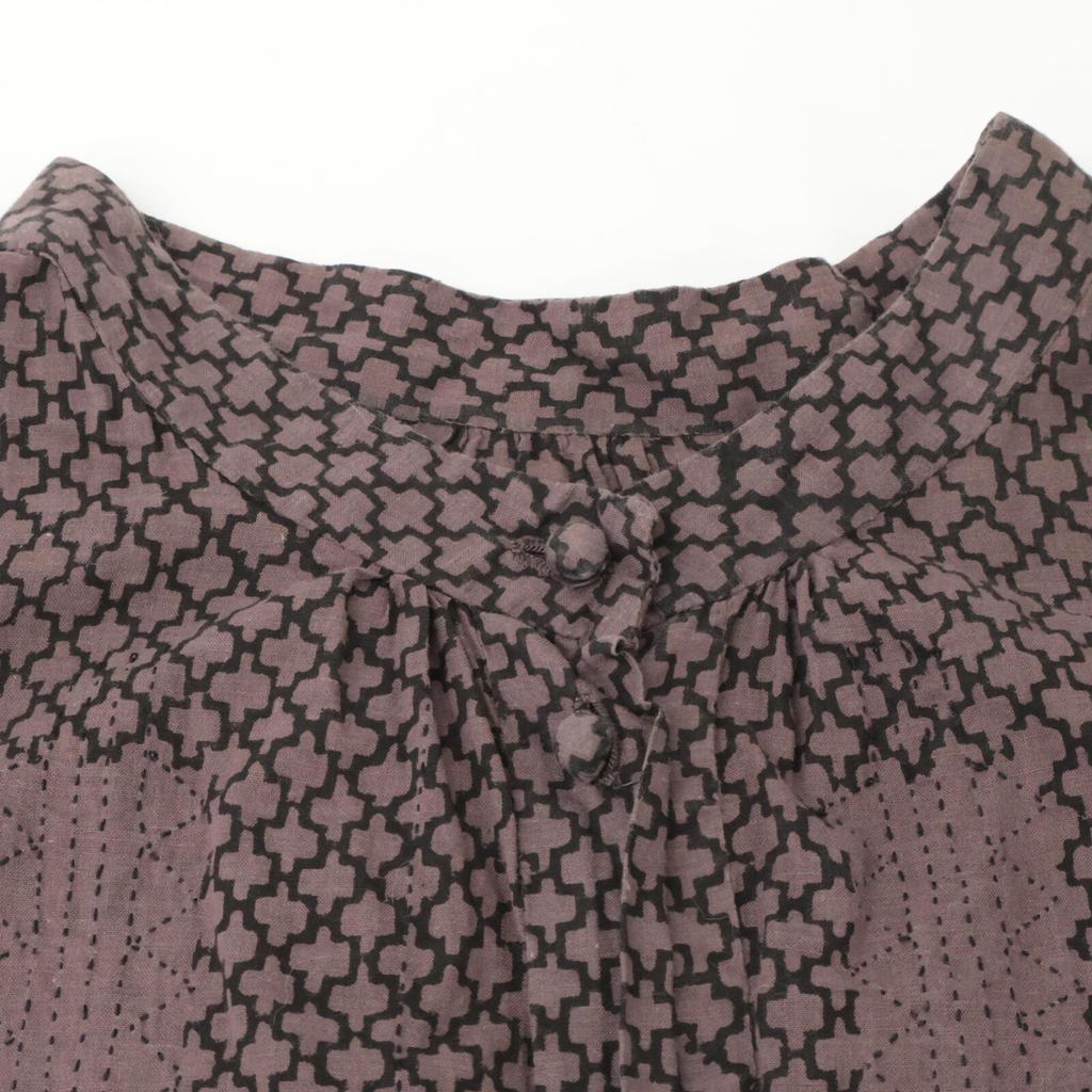 Haat HA22FH511 Brown All-over Print Short-sleeved Dress Dress 4 BrownUsed