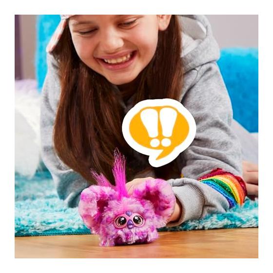 Hasbro Furby Fur Bullets Hip Bop Mini Friend Over 45 Sounds, Furby Language Electric Plush Toy for Boys and Girls Ages 6 and Up, Pink and Purple
