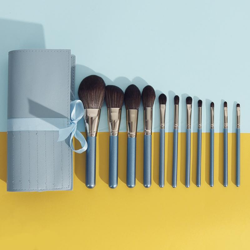 Make-up-Set, 11-teilige Make-up-Pinseltasche, Lidschatten, Concealer, loser Puder und Rougepinsel, Beauty-Tools und Make-up-Utensilien