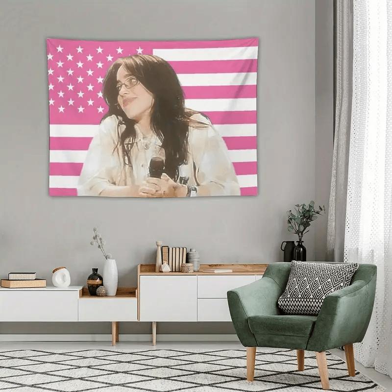 1pc BBillie Music Album Poster Tapestry Flag Pink Gift Bedroom Living Room Wall Decor