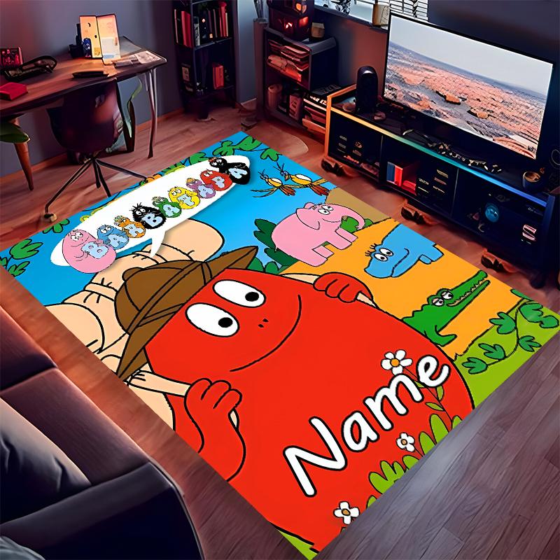 Custom personalization Barbapapa Print Area Rug - Soft, Washable Non-Slip Indoor Mat,Living Room,Home&Office Decorative Rug