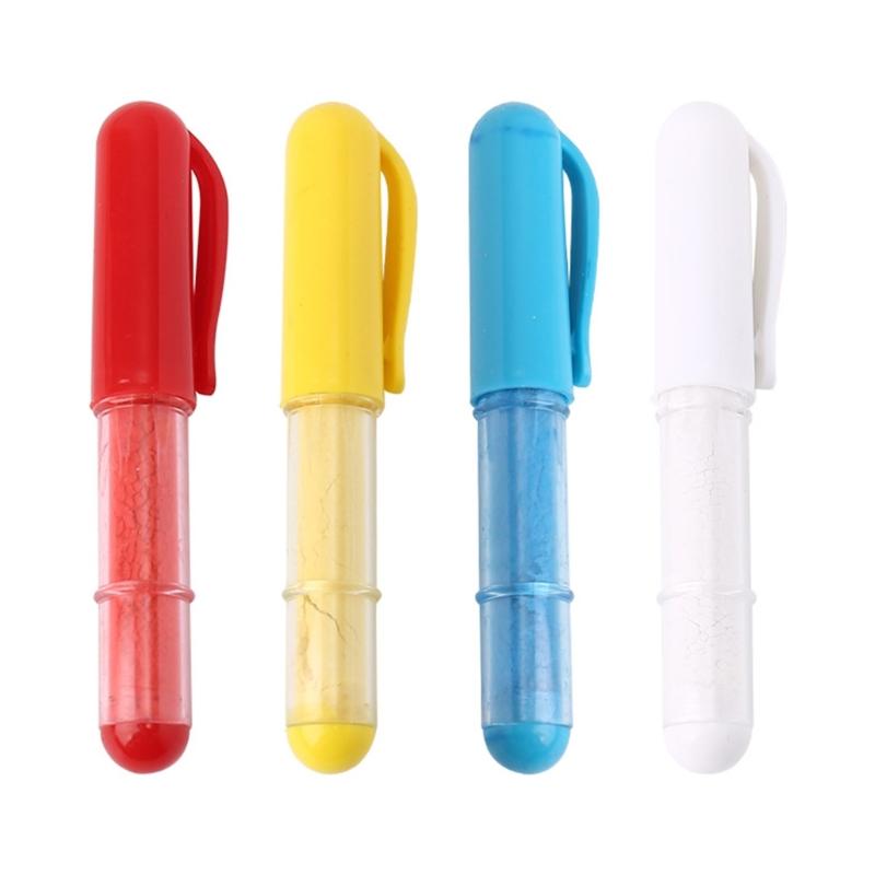 Pack Of 4 Fabric Marking Chalk Pen For Sewing And Tailoring With Ergonomic Grip And Easy Removal
