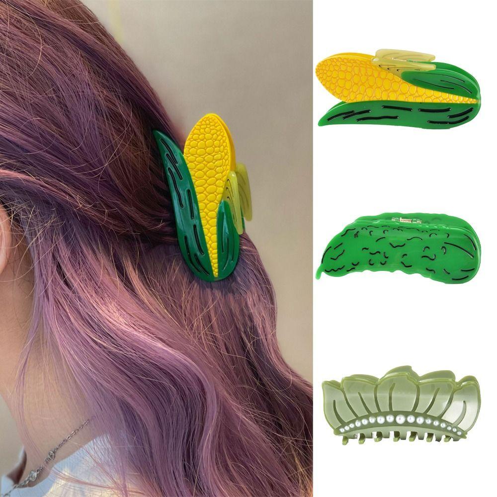 

Pearl Acetate Shark Clip Acetate Flower Hair Clip Elegant Fruit Hair Claw Female