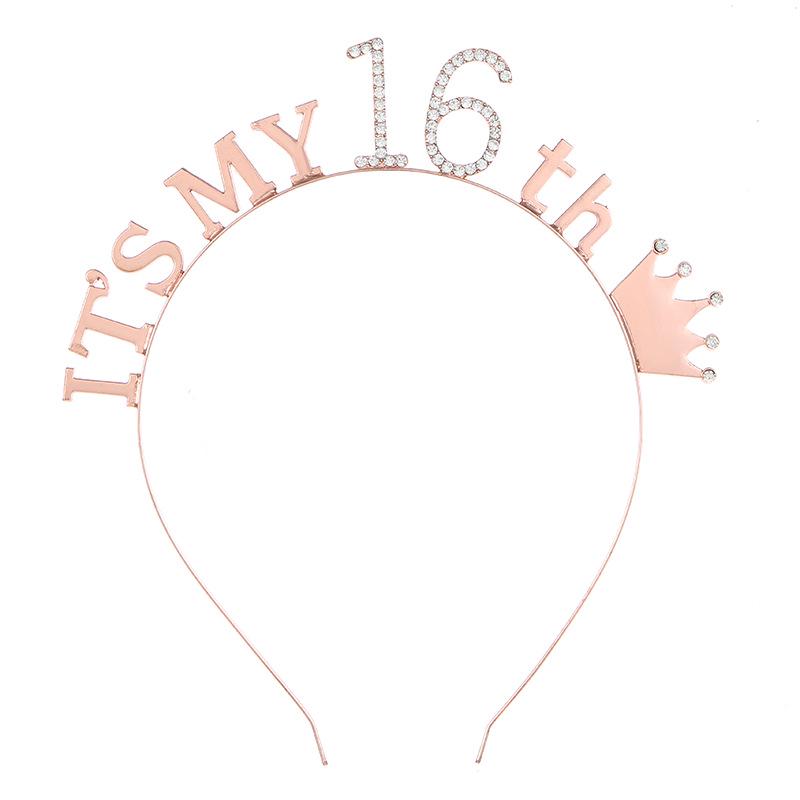 

Повязка на голову в виде короны для девочек на день рождения на 16, 18, 21, 30, 50 лет