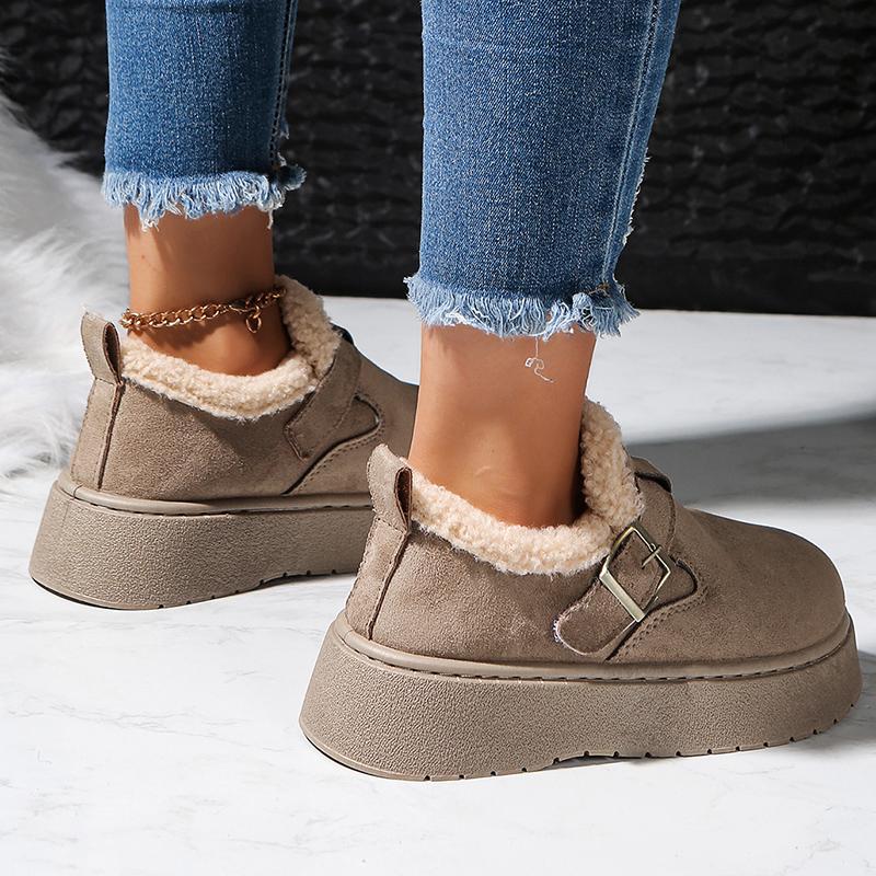 Fashion Autumn Winter Thick Sole Plush Snow Boots Women Comfy Warm Fleece Lining Ankle Boots Woman Anti Slip Platform Cotton Shoes Mujer