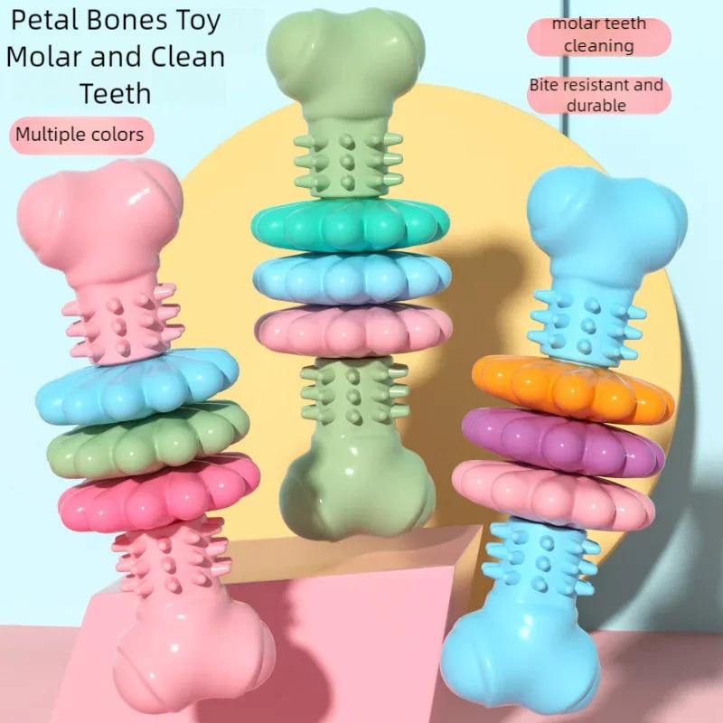 TPR Dog Bone Teething Toy for Small Medium Dogs Interactive Chew Toy with Meaty Flavor Long Lasting Gnawing Resistance
