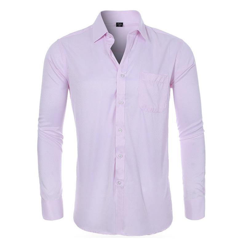 Men’s Plus Size Classic Long Sleeve Solid Dress Shirt