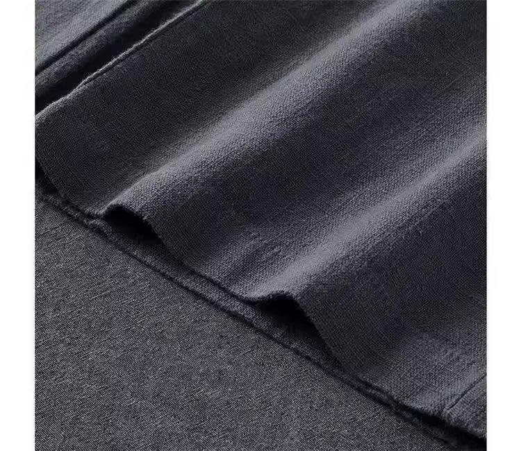 Men's Lightweight Cotton Linen Straight-Leg Sports Pants - Summer Versatile Style for Teens and Adults