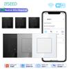 BSEED WIFI Switches Series 1/2/3/4Gang Wall Smart Click Light Switches Yellow Backlight Glass Frame EU Standard Tuya APP Switch